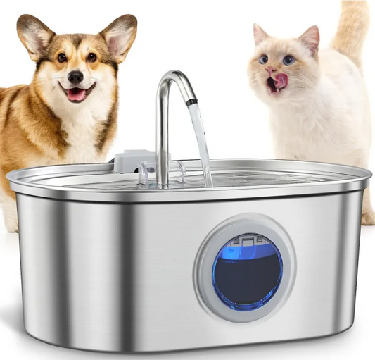 Stainless Steel Pet Water Fountain – Automatic Cat & Dog Drinking Fountain