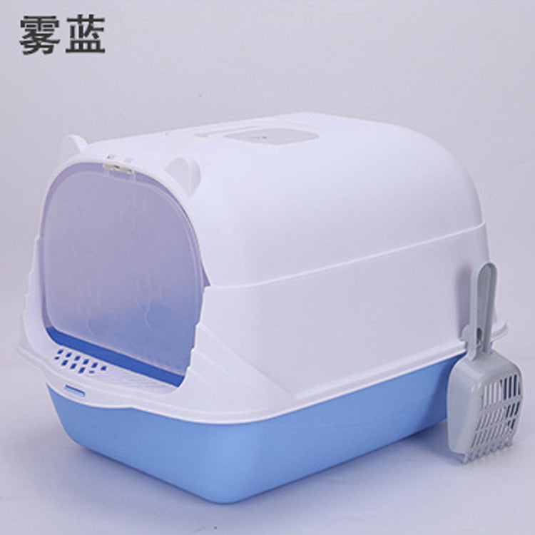 Large Half-Enclosed Cat Litter Box for Big Cats