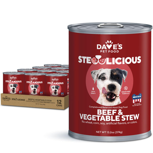 Dave's Grain-Free Beef & Vegetable Stew Wet Dog Food