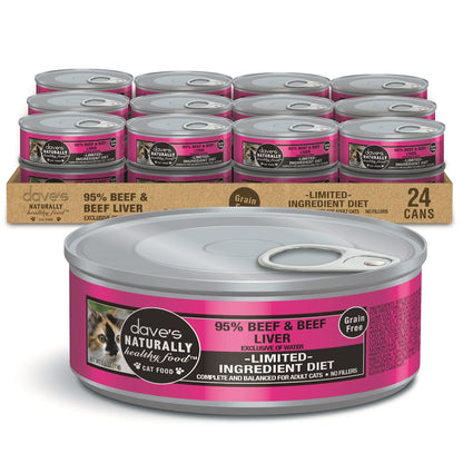 Dave's Naturally Healthy 95% Beef & Beef Liver Pâté Wet Cat Food