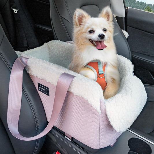 Luxury Pet Console Car Seat – Secure Travel Booster Seat for Small Dogs & Cats